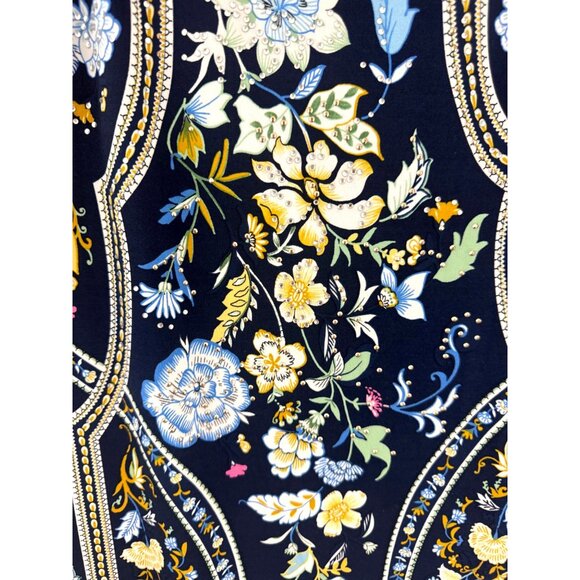 JM Collection Floral Print Crystals Cold Shoulder Shift Dress Size 3X 22 24 Plus - Picture 5 of 7